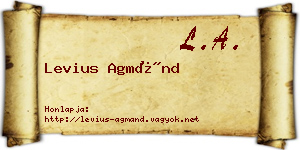 Levius Agmánd névjegykártya